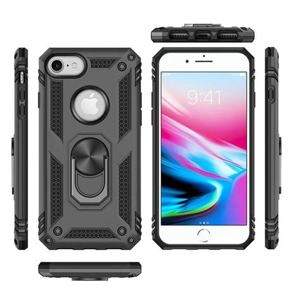 For Apple iPhone SE 3 (2022) SE/8/7 Hybrid Shockproof Durable 360 Degree Rotatable Ring Stand Holder Kickstand Fit Magnetic Car Mount Case Cover