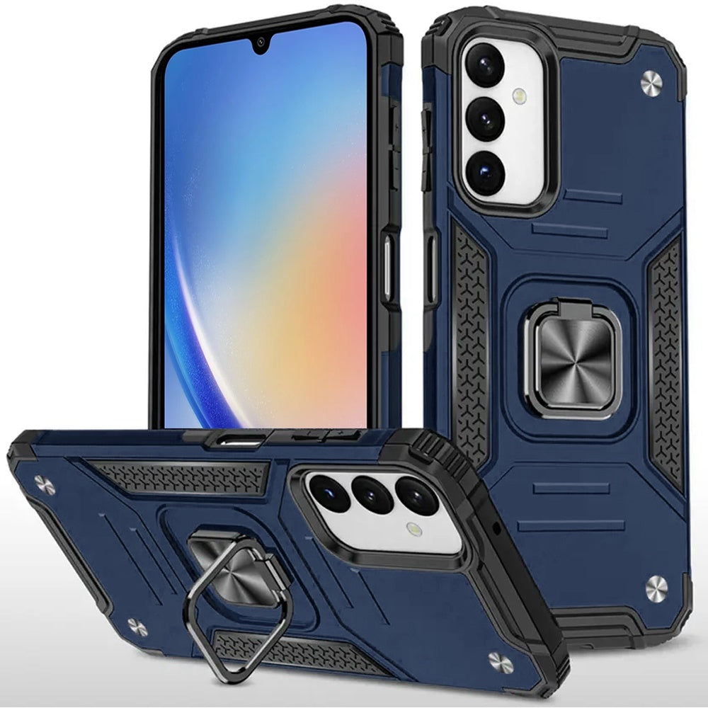 For Samsung Galaxy A26 Armor Hybrid Magnetic Stand with Ring Holder Kickstand Shockproof Heavy-Duty Durable Rugged TPU Dual Layer Case Cover