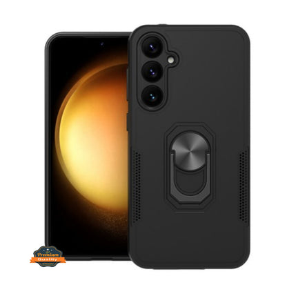 For Samsung Galaxy S24 FE /Fan Edition Military Grade Armor Heavy Shockproof Hybrid with Kickstand Built-in 360°Rotate Ring Stand Case Cover