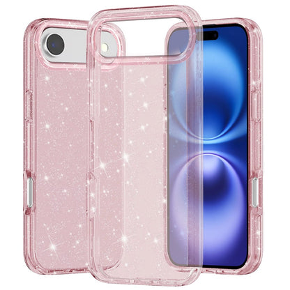 For Apple iPhone 17 AIR Transparent Glitter Shiny Sparkle Bling TPU Rubber Hard Back Hybrid Frame Shockproof Case Cover