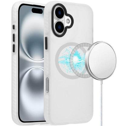 For Apple iPhone 16 Plus (6.7") Matte Skin Hybrid TPU with Magnetic Circle MagSafe Compatible, Military Grade Shockproof Slim Fit Case Cover