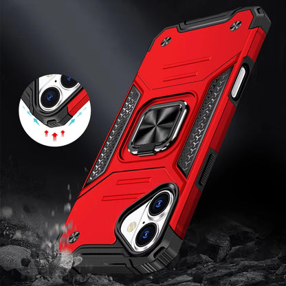 For Apple iPhone 17 Armor Hybrid Magnetic Stand with Ring Holder Kickstand Shockproof Heavy-Duty Durable Rugged TPU Dual Layer Case Cover