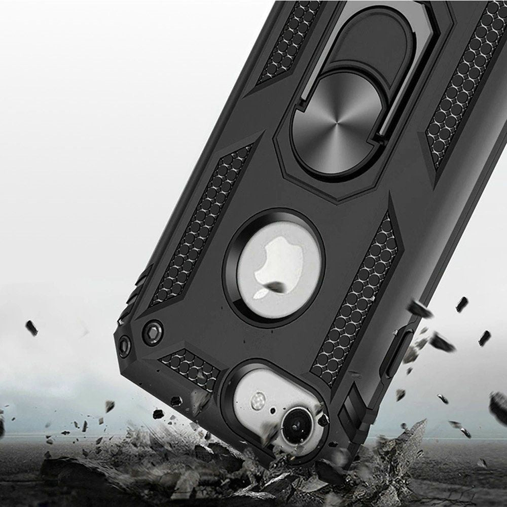 For Apple iPhone SE 3 (2022) SE/8/7 Hybrid Shockproof Durable 360 Degree Rotatable Ring Stand Holder Kickstand Fit Magnetic Car Mount Case Cover