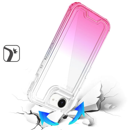 For Apple iPhone 16e Hybrid 3-in-1 Clear Case - Two-Tone Transparent Shockproof TPU + Hard Protective Frame Case Cover