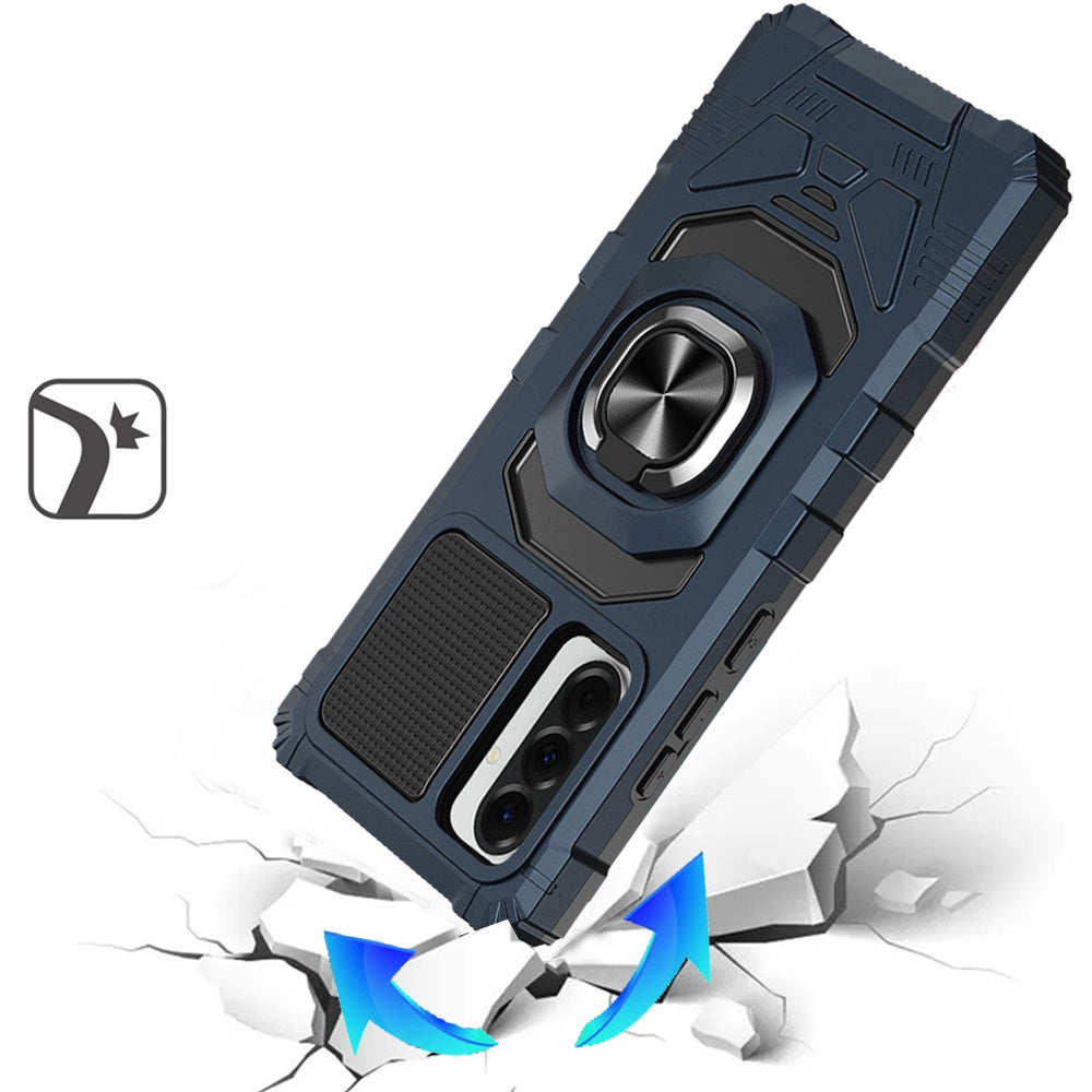 For Samsung Galaxy A37 Hybrid Dual Layer with 360° Rotate Magnetic Ring Stand Holder Kickstand TPU Rugged PC Shockproof Case Cover