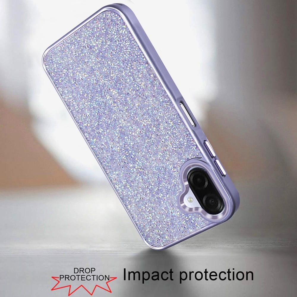 For Samsung Galaxy A07 Crystal Sparkle Diamond Glass Full Mini Glitter Bling Frame TPU Hybrid Protective Case Cover