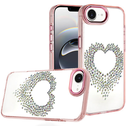 Angel Hearts Bling Glitter Diamond Hybrid TPU Cover, Colorful Frame Shockproof Protective Back