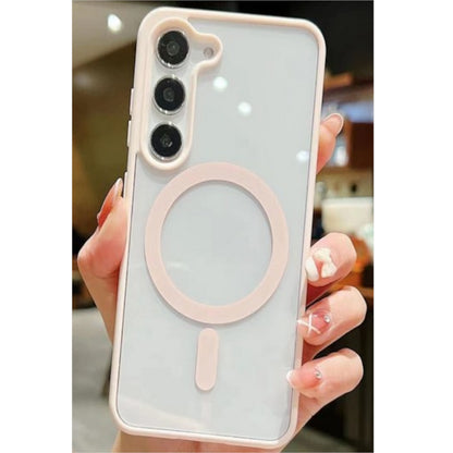 For Samsung Galaxy S25+ S25 Plus /S24+ Hybrid Clear Transparent with Color Edge Bumper, MagSafe Compatible Ultra Slim Hard PC Case Cover