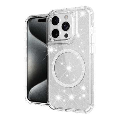 For Samsung Galaxy S25+ /S25 Plus /S24+ Plus Magnetic Circle Compatible with Magsafe, Bling Glitter Sparkle 3-in-1 Hybrid Shockproof TPU Bumper Case Cover