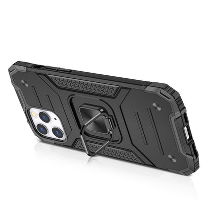 For Apple iPhone 16 Pro (6.3") Armor Hybrid with Ring Holder Kickstand Shockproof Heavy-Duty Durable Rugged Dual Layer Case Cover