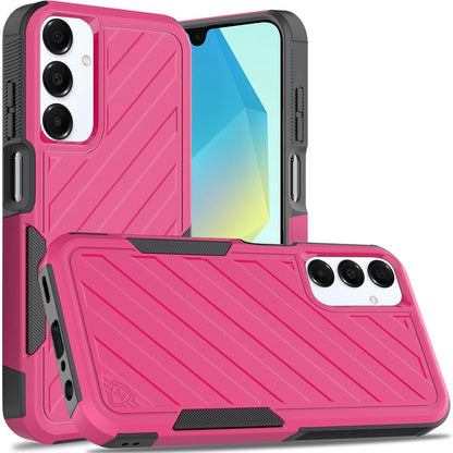 For Apple iPhone 17E /16E Hybrid lined shockproof dual layer Rugged 2in1 Hard PC & Silicone TPU Non Slip Textured Tough Armor Case Cover Hot Pink