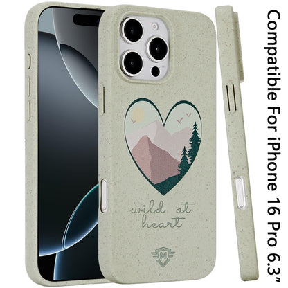 For Apple iPhone 16 Pro (6.3") Eco Friendly Bio-Degradable Design Hybrid Cases Slim Fit Soft TPU Drop Protection Rubber printed Case Cover