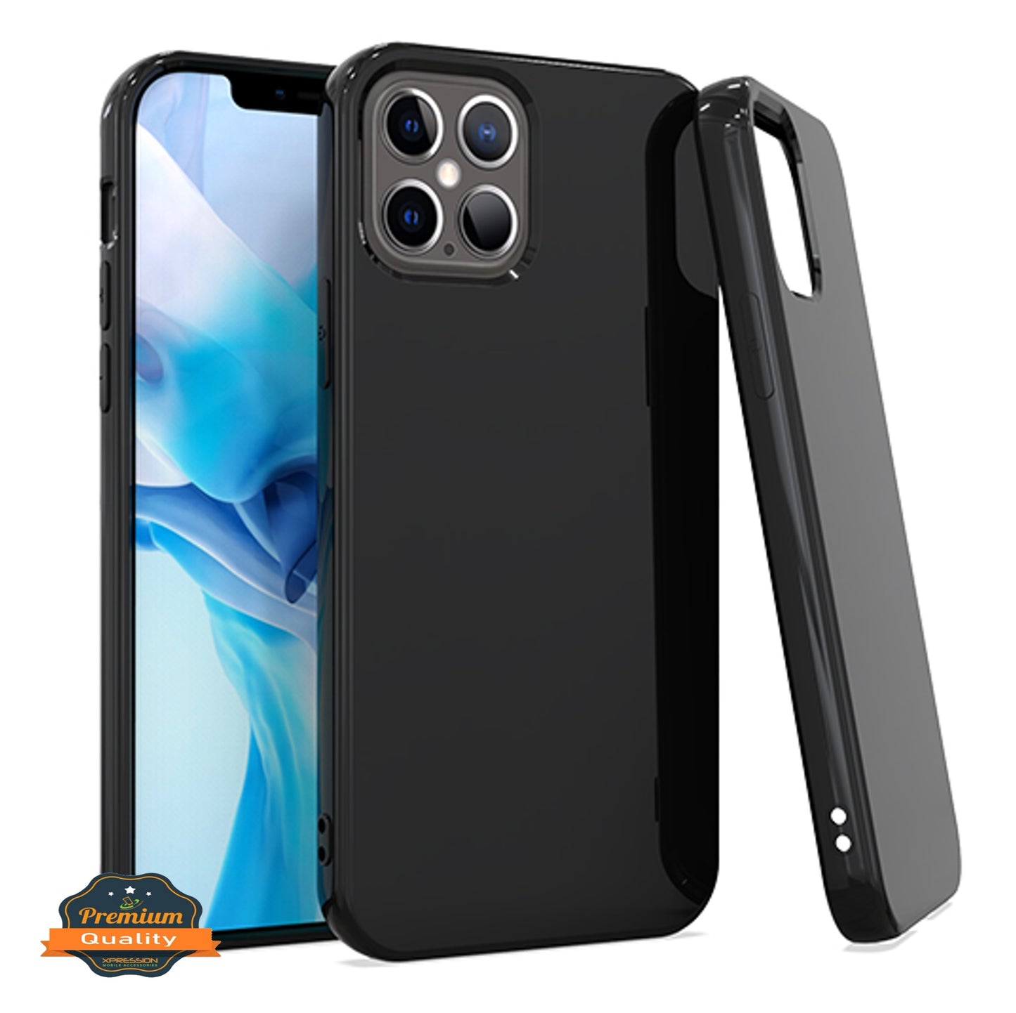 For Apple iPhone 16 Pro (6.3") Slim Thin Silicone Soft Skin Flexible TPU Gel Rubber Candy Gummy Protective Hybrid Case Cover Black