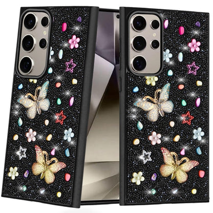 For Apple iPhone 17E /16E Diamond Butterfly 3D Glitter Bling Design, Slim Hybrid Sparkle Protective Cover TPU for Women Girls Case Cover