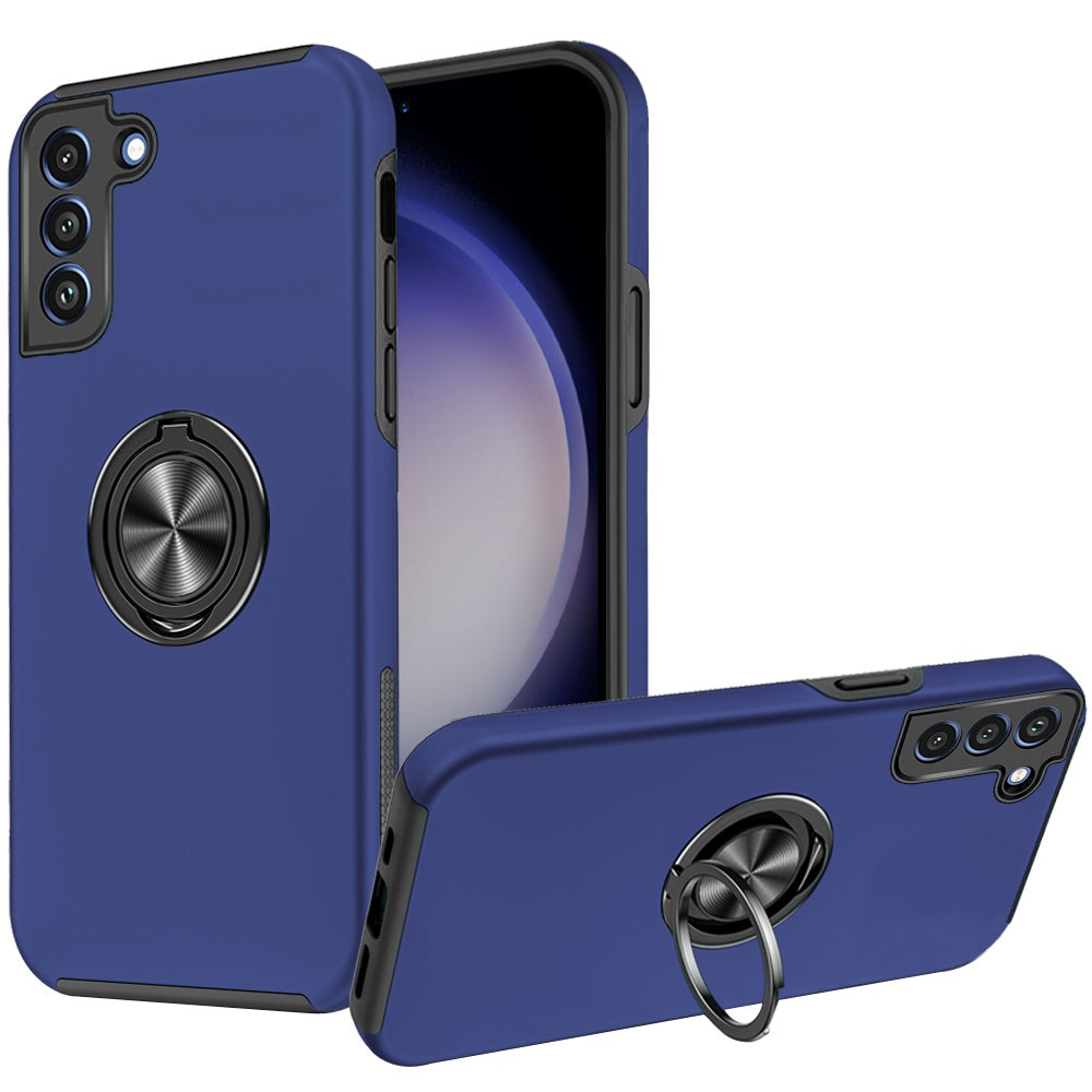 For Samsung Galaxy A16 5G Hybrid 360 Degree Rotatable Metal Invisible Ring Stand Holder Fit Magnetic Car Mount Shockproof Case Cover