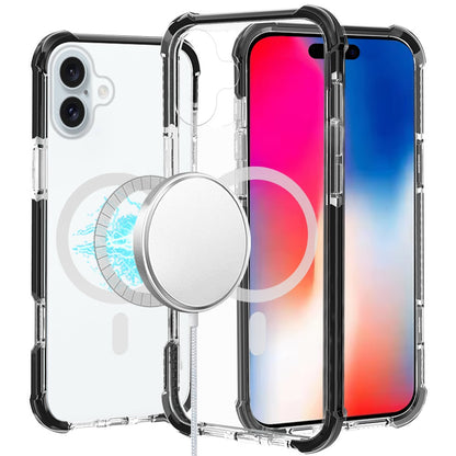 Magnetic Acrylic Case Transparent Back, Rugged Colorful Frame, Shockproof Hybrid, MagSafe Compatible