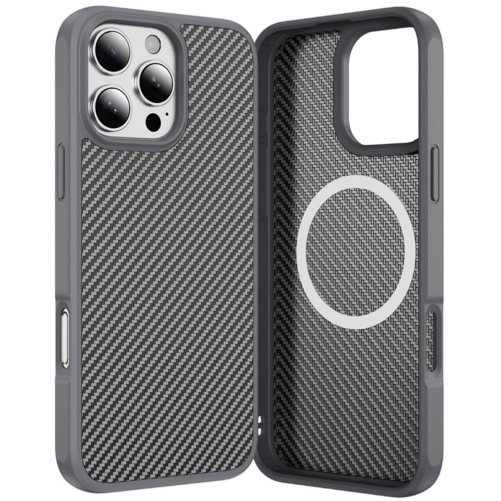 For Apple iPhone 15 Carbon Fiber Design with Magnetic HQ 2.0mm Thick Hybrid Shockproof Rubber Hard PC Case Cover