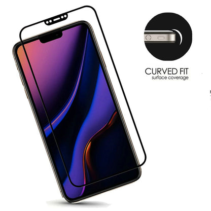 For iPhone XR Tempered Glass Screen Protector, Black Edge HD Clear, Scratch Resistant, Anti-Fingerprint, Easy Install, 9H Hardness Protector Black