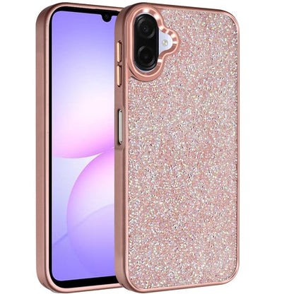 For Samsung Galaxy A07 Crystal Sparkle Diamond Glass Full Mini Glitter Bling Frame TPU Hybrid Protective Case Cover