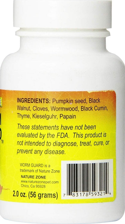Nature Zone Worm Guard Controls Internal Worms and Parasites for Amphibians, Reptiles, and Turtles [Reptile Supplies] 2 oz