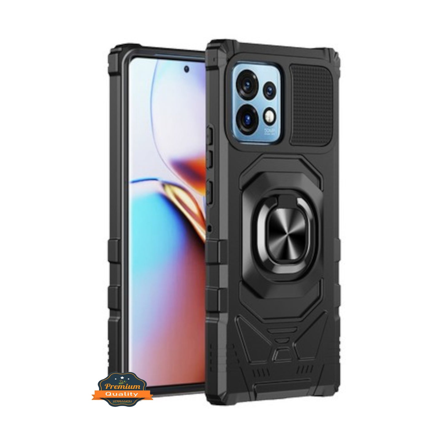 For Motorola Moto G Power 5G 2026 Hybrid Magnetic Car Mount Ring Kickstand Stand Holder Full-Body Armor Protective [Military Grade] Case Cover