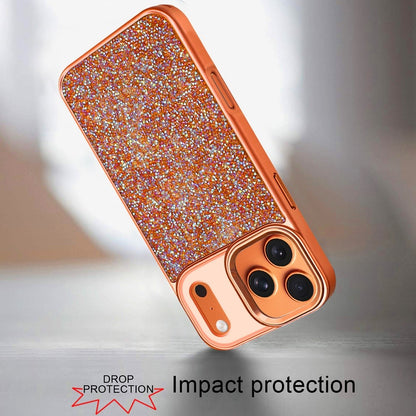 Phone Case for Apple iPhone 17 Pro Max (6.9") Crystal Glass Bling Diamond Metallic Edge Shockproof Durable Protective Clear Hybrid Stylish Premium Design Cover