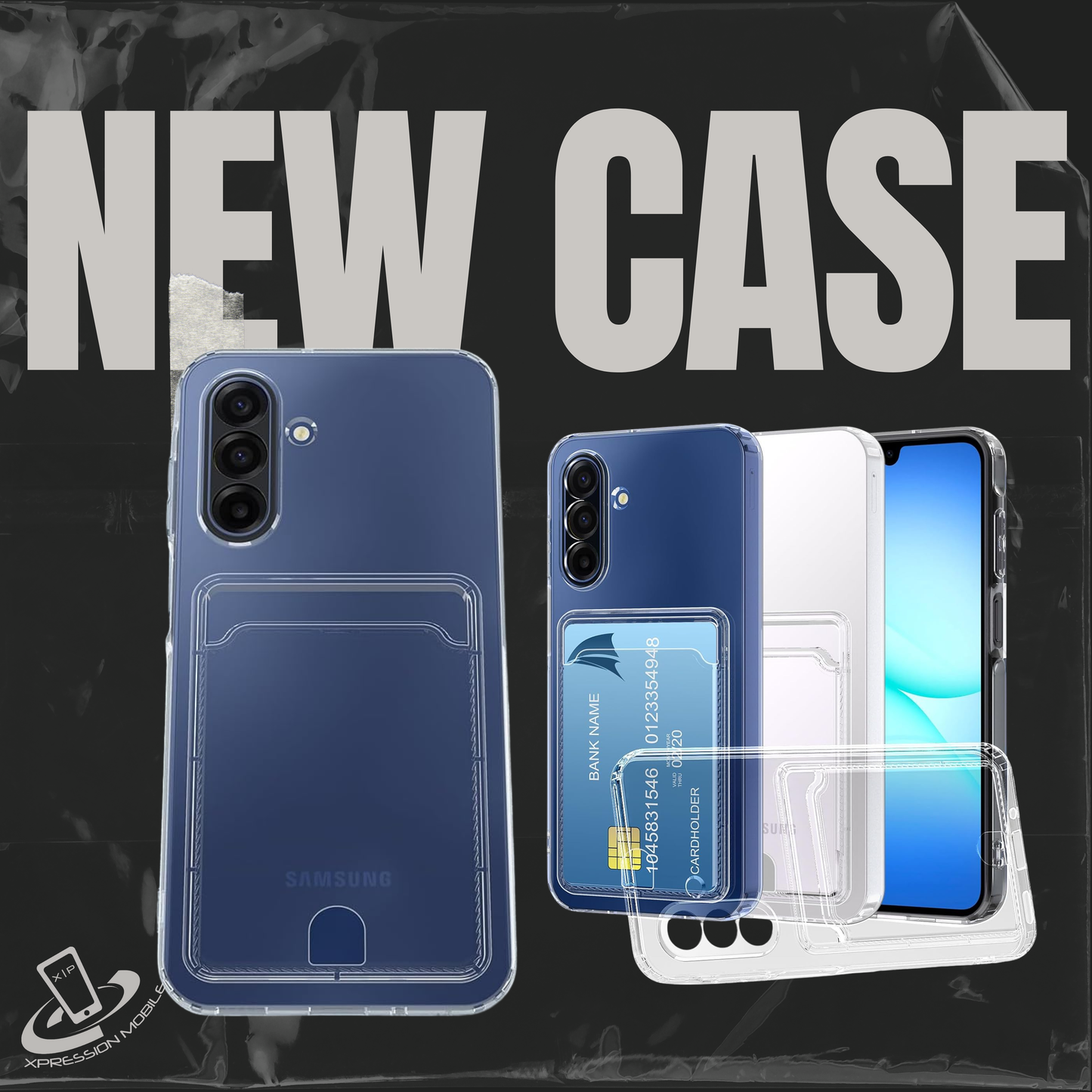 For Samsung Galaxy A17 5G Clear Slim TPU Phone Case with Credit Card Slot Back, Transparent Protective Shockproof Case Cover