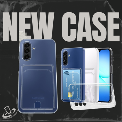 For Samsung Galaxy A17 5G Clear Slim TPU Phone Case with Credit Card Slot Back, Transparent Protective Shockproof Case Cover