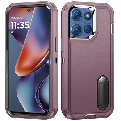 For Motorola Moto G 5G /Moto G 2025 Hybrid 3 Layers Hard 3in1 Shockproof with Kickstand Heavy Duty Hard TPU Rubber Anti-Drop Case Cover