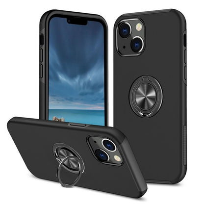 For Samsung Galaxy S26 Military Grade Hybrid Case with Flat Metal Ring 360° Rotation Kickstand, Slim Fit Back Hard PC Case Cover Black