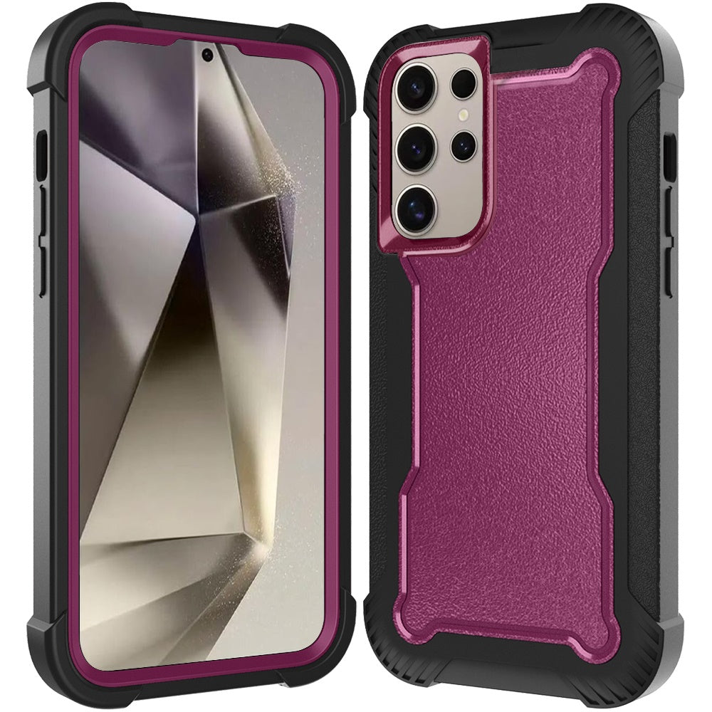 For Samsung Galaxy S25 Ultra Tough Hybrid Case - Shockproof 3-in-1 Armor Full-Body Protection PC + TPU Rubber Bumper Frame Case Cover