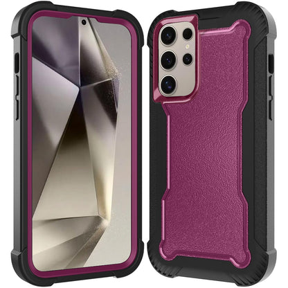 For Samsung Galaxy S25 Ultra Tough Hybrid Case - Shockproof 3-in-1 Armor Full-Body Protection PC + TPU Rubber Bumper Frame Case Cover