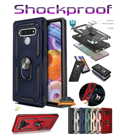 For Samsung Galaxy S25 Ultra Hybrid Shockproof Durable 360 Degree Rotatable Ring Stand Holder Kickstand Fit Magnetic Car Mount Case Cover