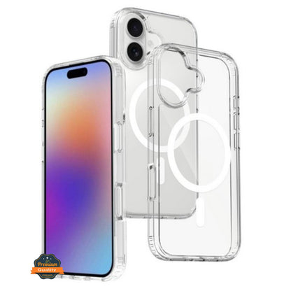 For Apple iPhone 17 Hybrid Clear Case Compatible with MagSafe Shockproof Protective Transparent Back, Slim Fit, Wireless Charging Ready Case Cover Clear