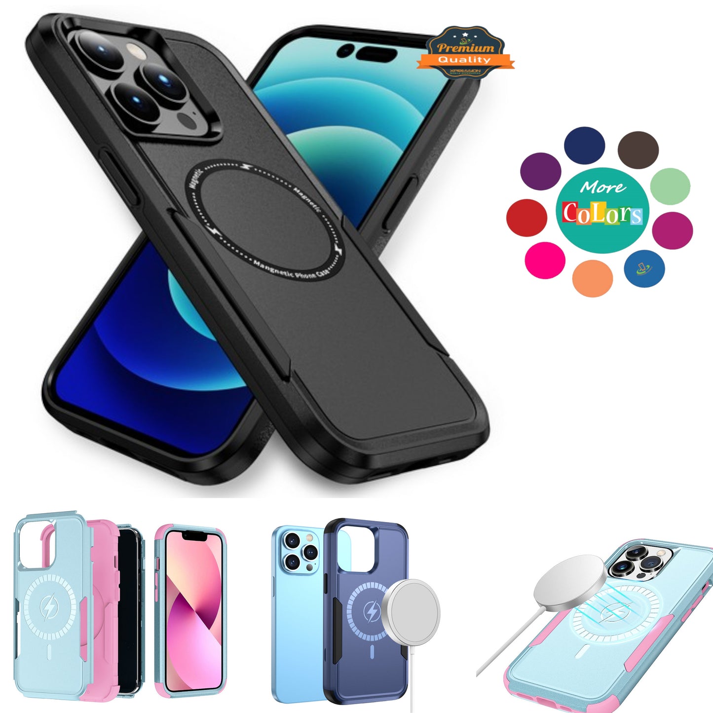 For Samsung Galaxy A17 5G Heavy Duty Rugged & Dual-Layer Protection and Magnetic Circle Compatible with Magsafe Shockproof Case Cover