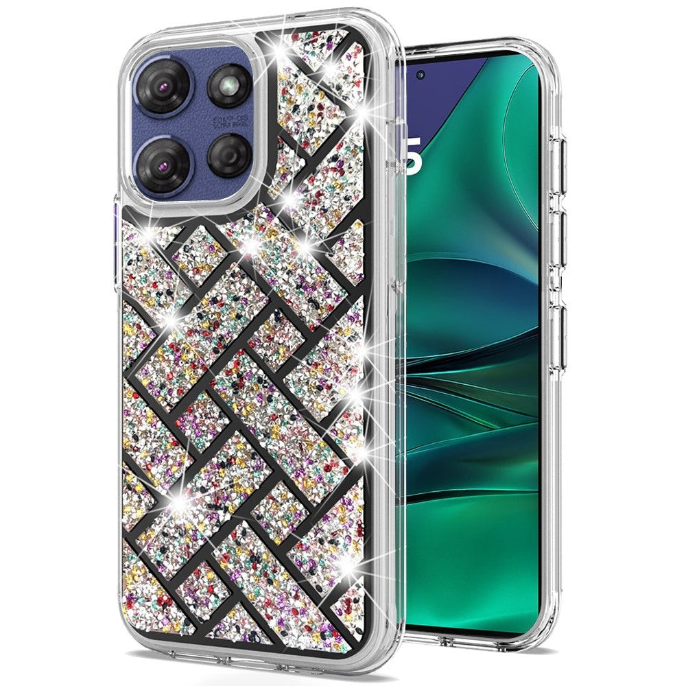 For Motorola Moto G Stylus 5G 2025 Sparkly 3D Design Diamond Shockproof Protective Bling Glitter Rhinestone Hybrid Skin PC & TPU Case Cover