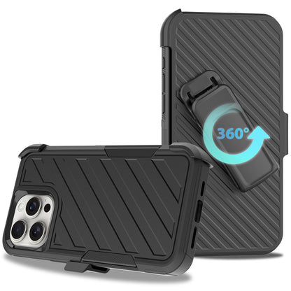 For Motorola Edge 2025 Premium Tough Hybrid Case with Belt Clip Holster, Shockproof Rugged Design, Textured 2in1 Non-Slip Case Cover Black