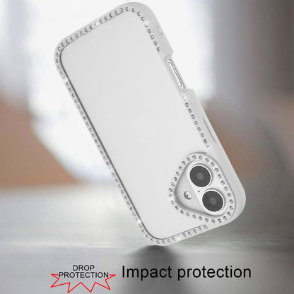For iPhone 16 (6.1") Diamond Full Rhinestone Clear Hybrid Protective, Sparkly Bling Transparent Shockproof Bumper All Around Case Cover Clear