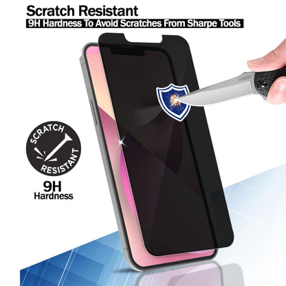 For Apple iPhone 13 Mini Tempered Glass Privacy Screen Protector, Anti-Spy, Scratch Resistant, 9H Hardness, Anti-Fingerprint, Easy to Install Protector Black