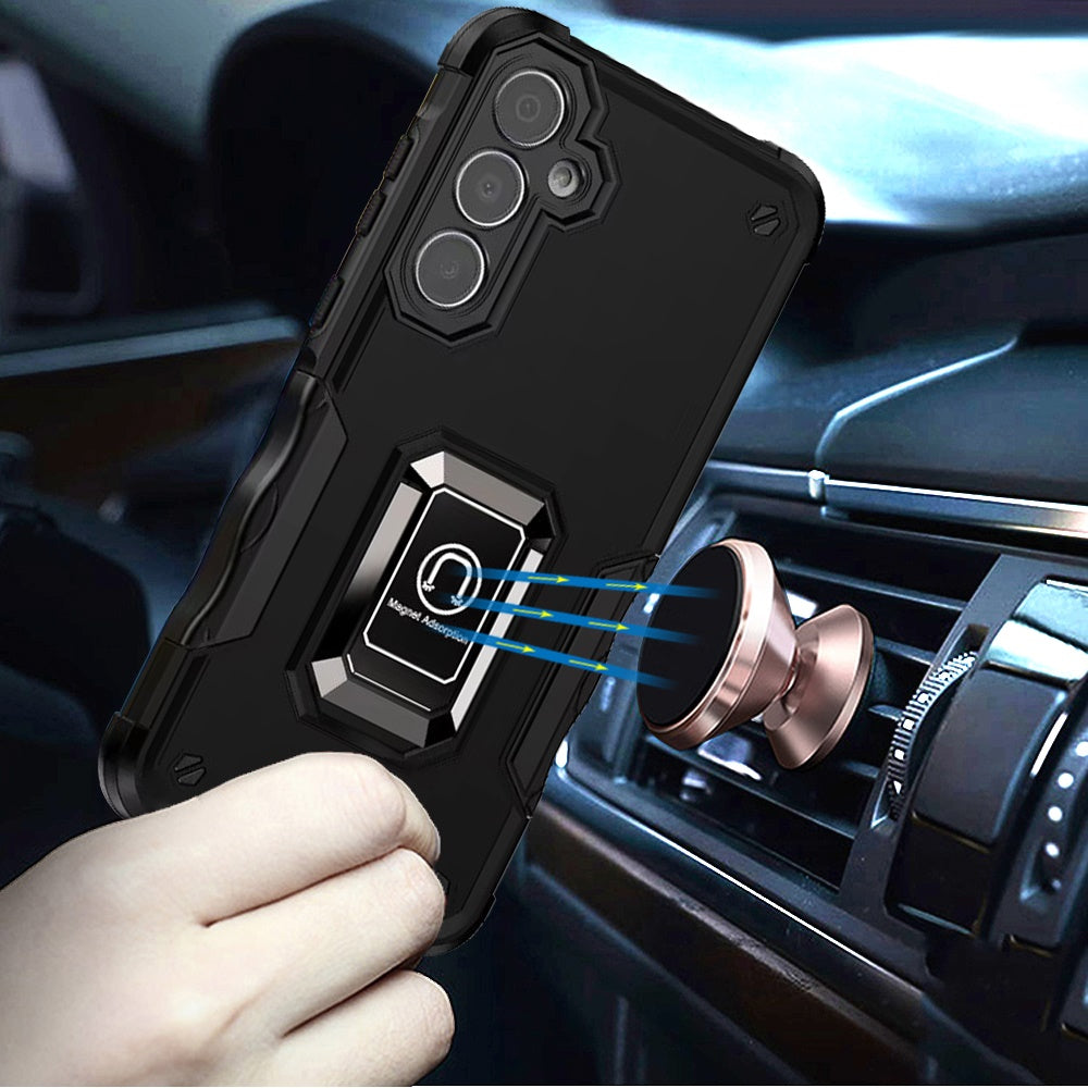 Hybrid Stand Magnetic Ring Holder Kickstand Heavy Duty Rugged Drop Silicone & Hard PC Shockproof