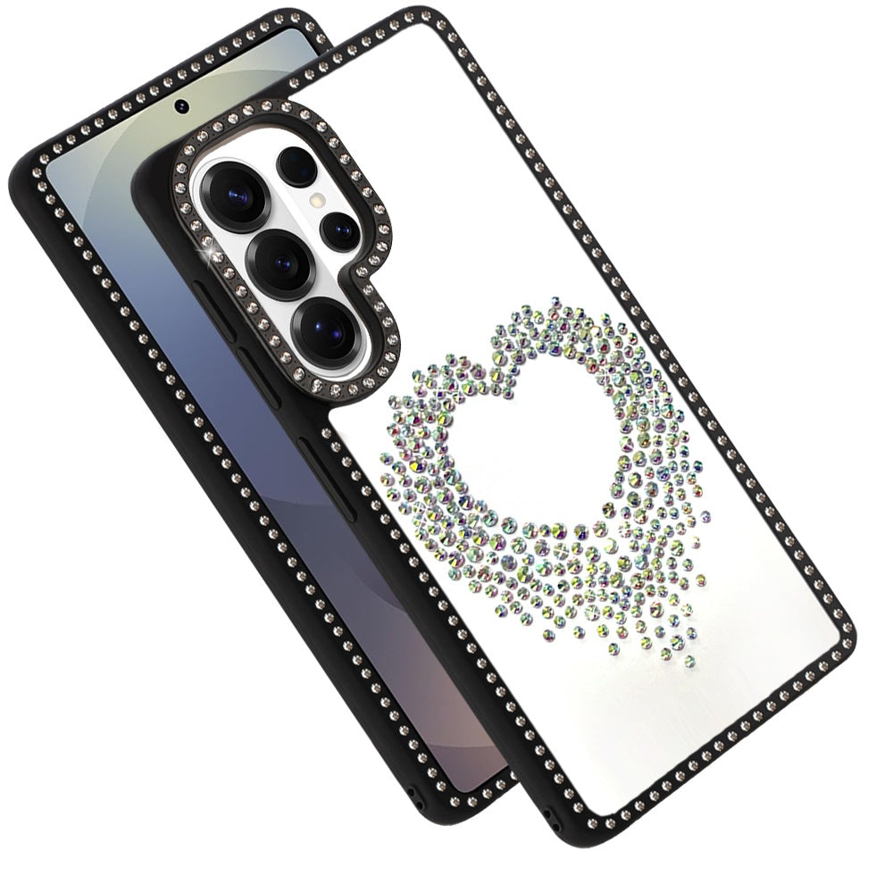 For Samsung Galaxy S26 Ultra Angel Hearts Glitter Shimmer Diamond Edge Hybrid Drop Protection Shockproof Design Compatible Case Cover