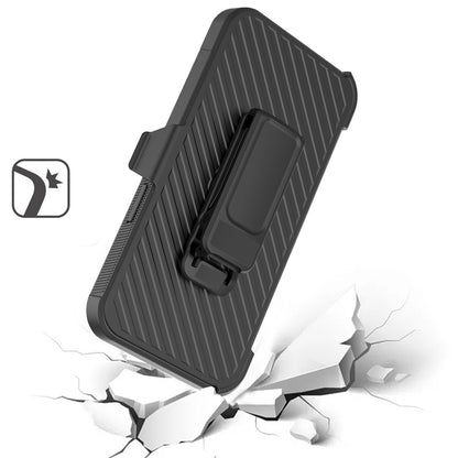 For Samsung Galaxy A16 5G Combo Hybrid lined with Belt Clip Holster Armor Shockproof Rugged Textured 2in1 Non Slip Tough Case Cover