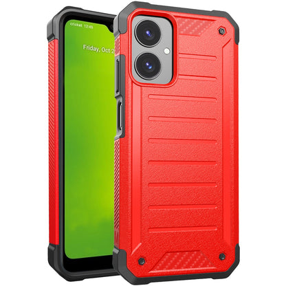 For AT&T Propel 3 5G Tough Lined Design Hybrid Shockproof Protective Rugged TPU Hard PC with Durable Grip Case Cover