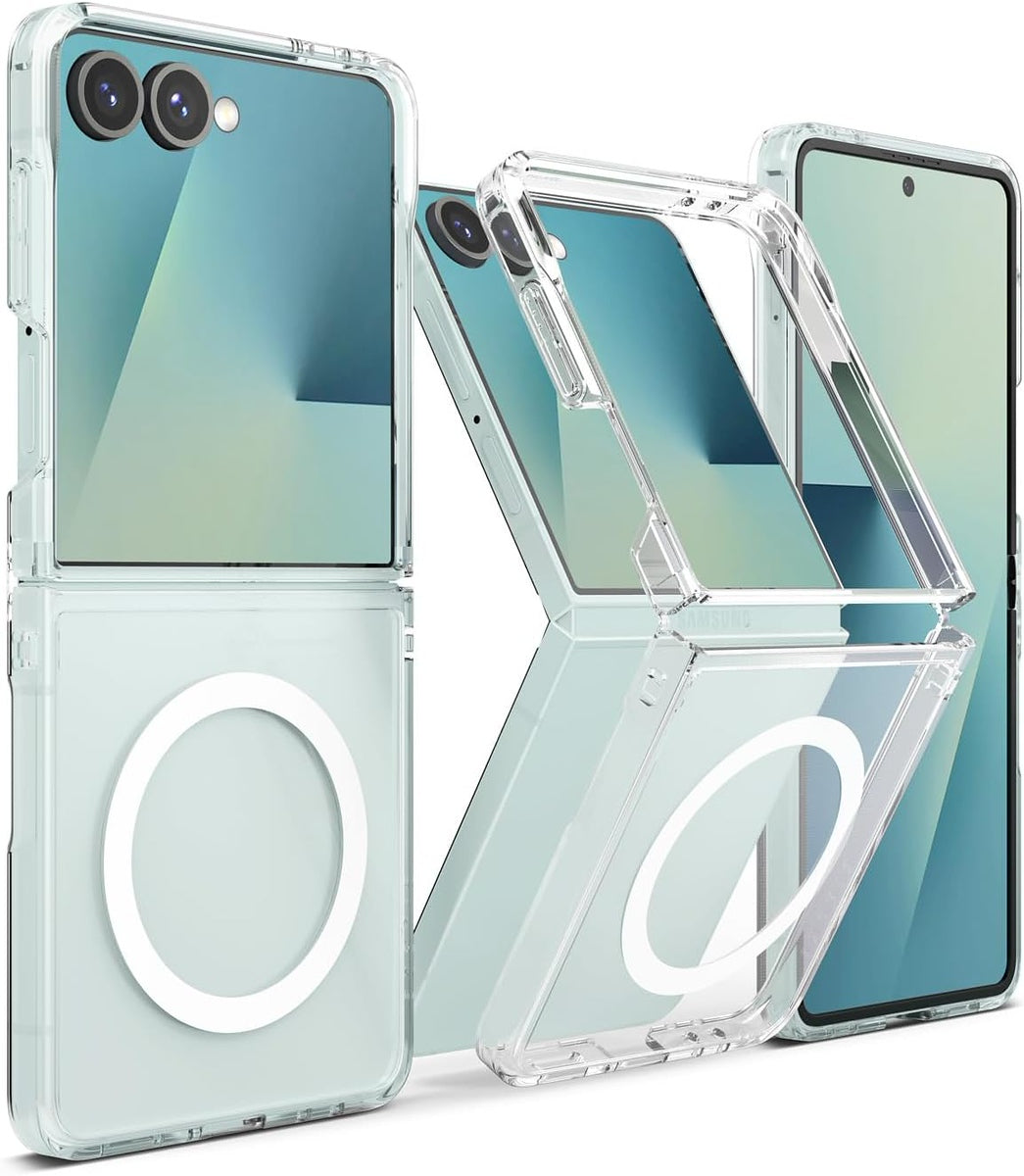 For Samsung Galaxy Z Flip 7 Hybrid Clear Case Compatible with MagSafe Shockproof Protective Transparent Back, Slim Fit, Wireless Charging Ready Case Cover Clear