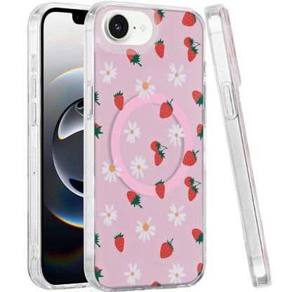 For Apple iPhone 17E /16E Stylish Pattern Fashion IMD Printed Design TPU Double Layer Slim Shockproof with Magnetic Back Case Cover