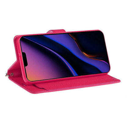 For Google Pixel 9A Wallet Cases PU Leather with Credit Card /ID /Cash Holder Slot Dual Flip Book Pouch, Stand and Strap Case Cover Hot Pink