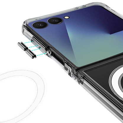 For Samsung Galaxy Z Flip 7 Clear Magnetic Case with Built-in Magnets Compatible with MagSafe Slim Soft TPU Bumper Case Cover Clear