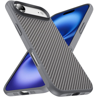 For Apple iPhone 17 Air (6.6") Carbon Fiber Design with Magnetic HQ 2.0mm Thick Hybrid Shockproof Rubber Hard PC Case Cover