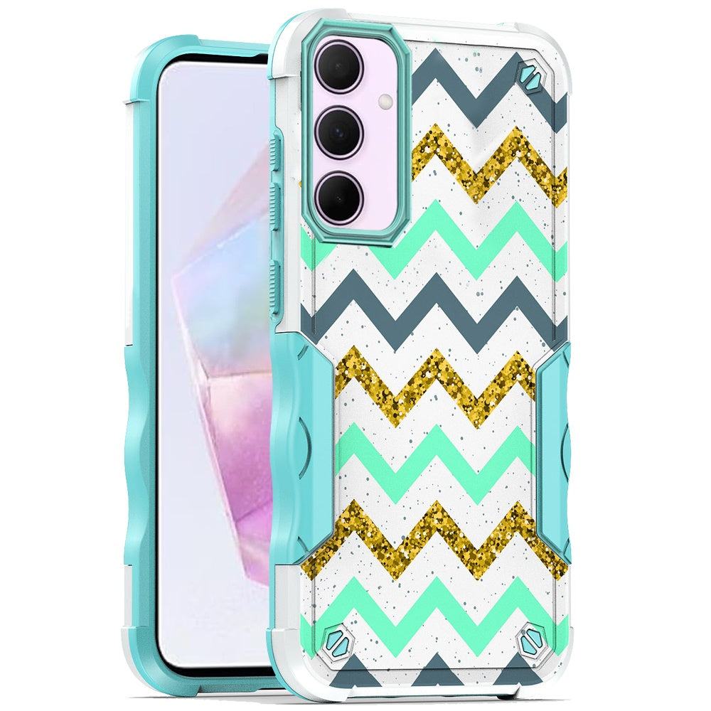 For Samsung Galaxy A35 Exquisite Design Hybrid Shock Protection Durable Grip Stylish Finish Hard PC Armor Case Cover ZigZag