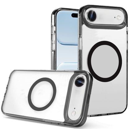 For Apple iPhone 17 Air (6.6") MagSafe Compatible Integrated Technology Clean Transparent Hybrid Armor TPU Frame Case Cover Black